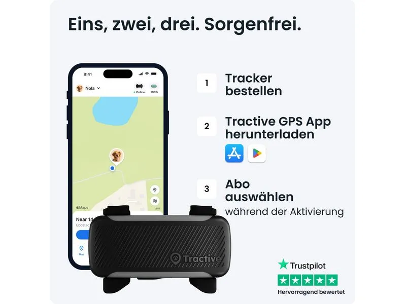 tractive Tractive DOG 6 Xl – black Schwarz, für grosse Hunde ab 20 kg tractive Tractive DOG 6 Xl – black Schwarz, für grosse Hunde ab 20 kg