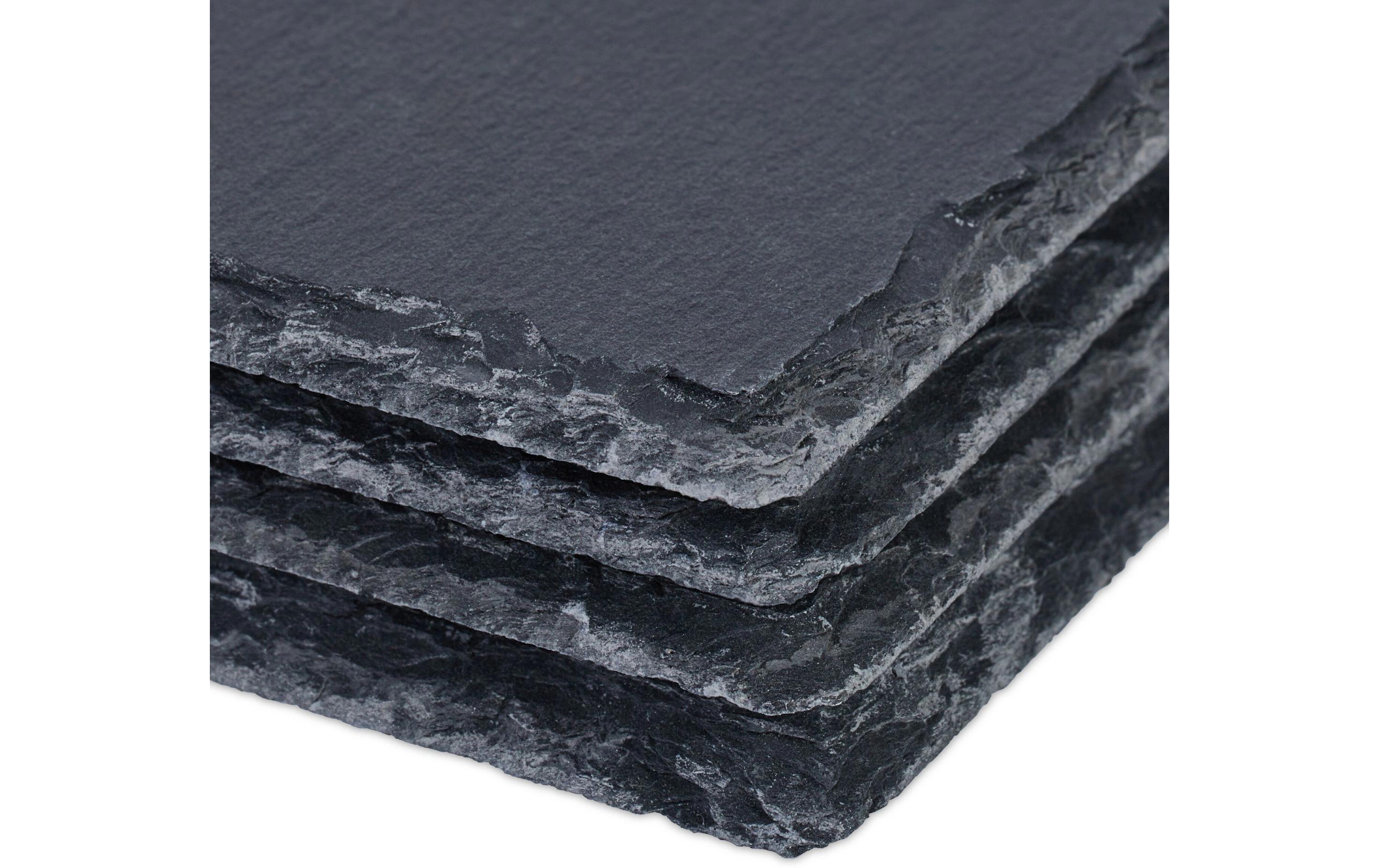 relaxdays Servierplatte 4 Stück Schwarz