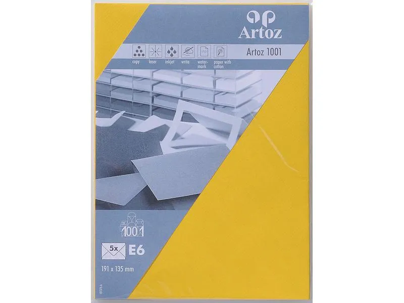 Artoz Couvert 1001, E6, 5 Stück, Sonnengelb Artoz Couvert 1001, E6, 5 Stück, Sonnengelb