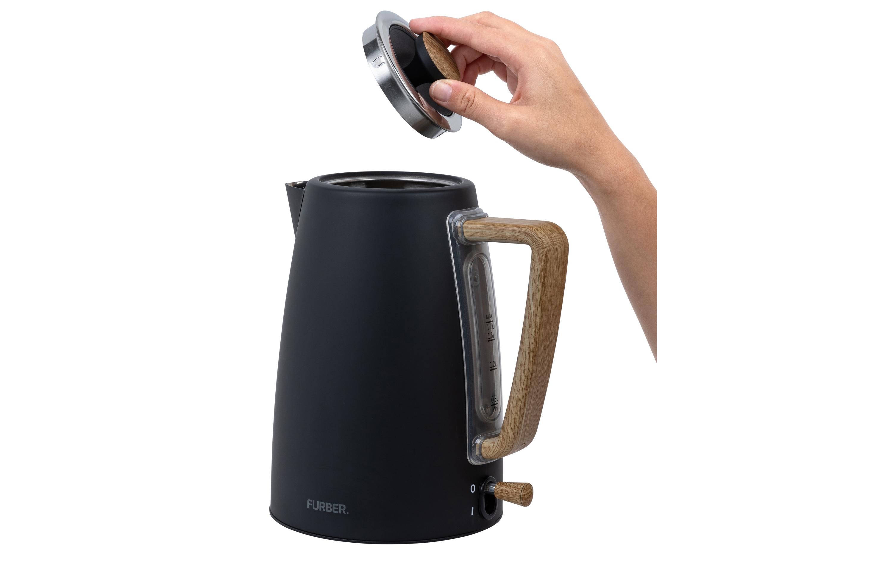 FURBER Wasserkocher Chaplin 1.7 l, Schwarz matt