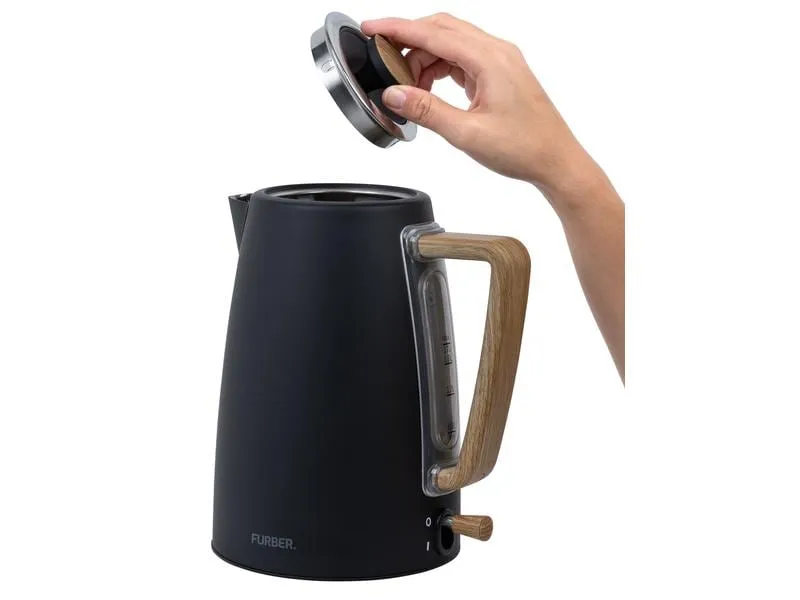 FURBER Wasserkocher Chaplin 1.7 l, Schwarz matt
