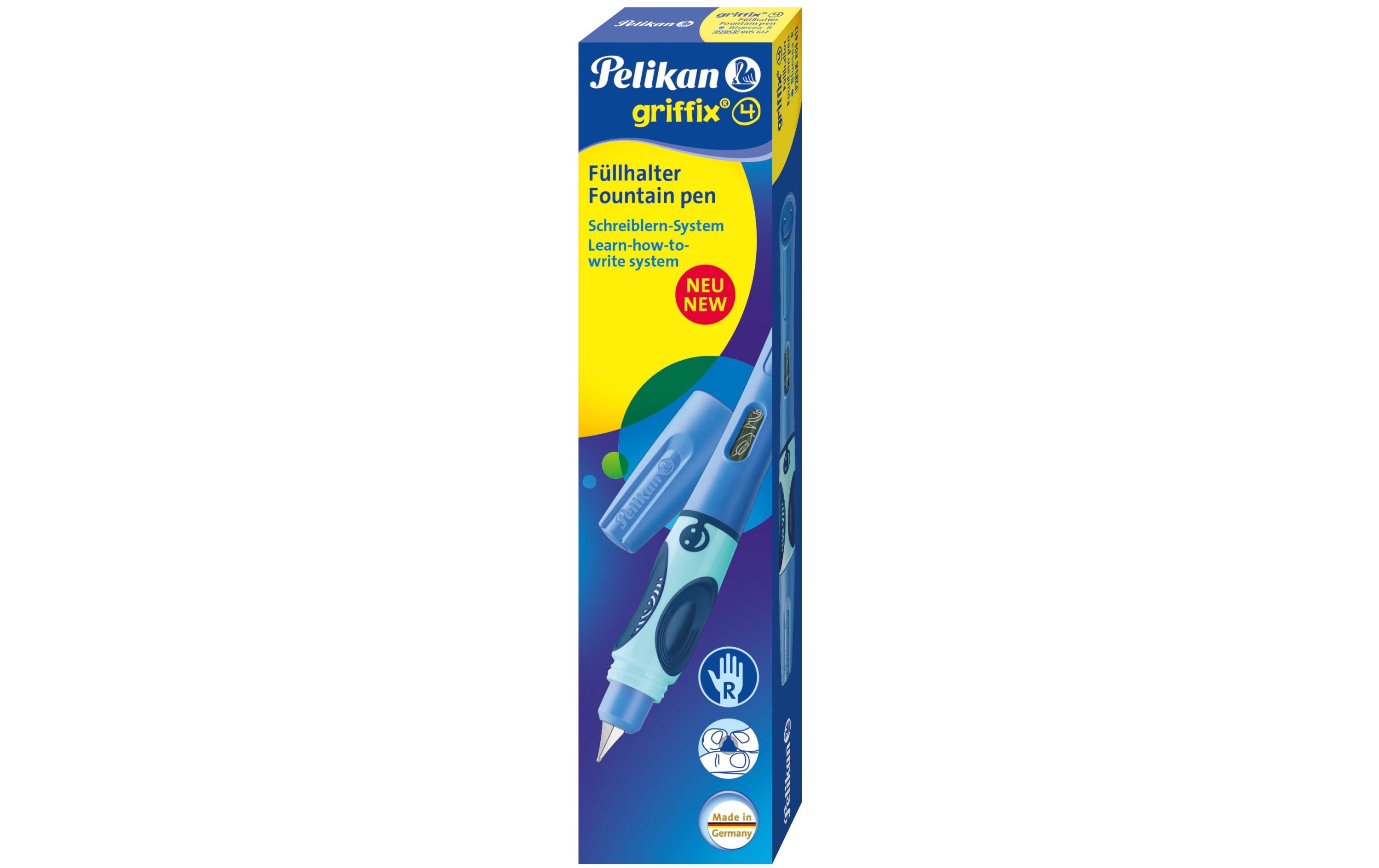 Pelikan Füllfederhalter Griffix A, für Rechtshänder, Blau