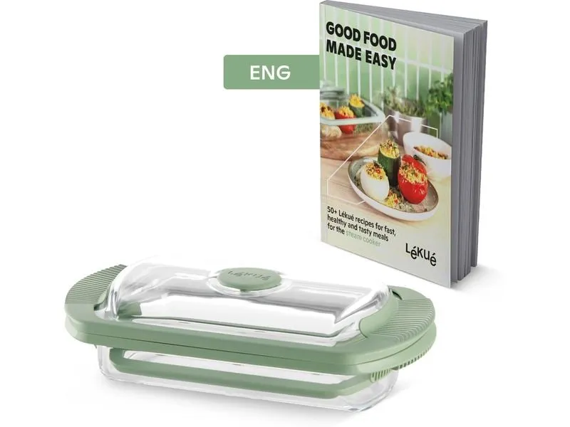 Lékué Glas-Daampfgarer und Buch auf Englisch 0.75 l, Transparent Lékué Glas-Daampfgarer und Buch auf Englisch 0.75 l, Transparent