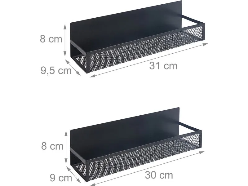 relaxdays Gewürzregale Schwarz 4er Set relaxdays Gewürzregale Schwarz 4er Set