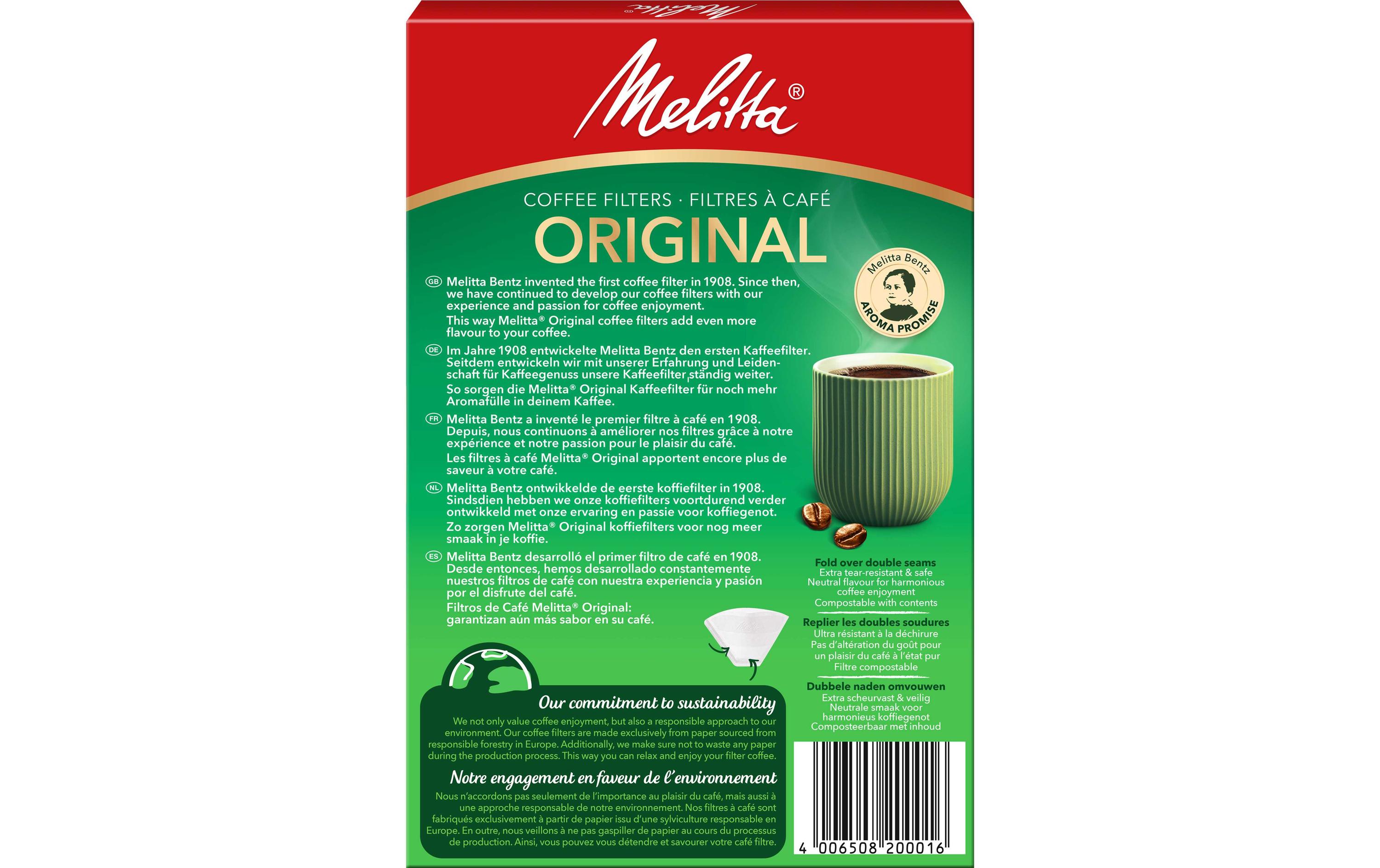 Melitta Filtertüte Original 1 x 4, 40 Stück