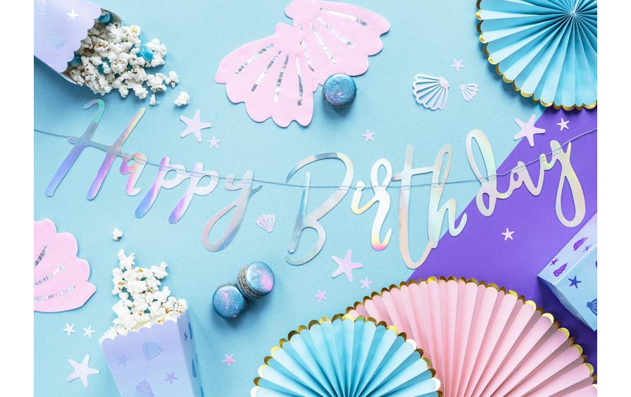 Partydeco Girlande Happy Birthday mehrfarbig, 16.5 x 62 cm