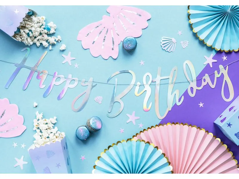 Partydeco Girlande Happy Birthday mehrfarbig, 16.5 x 62 cm