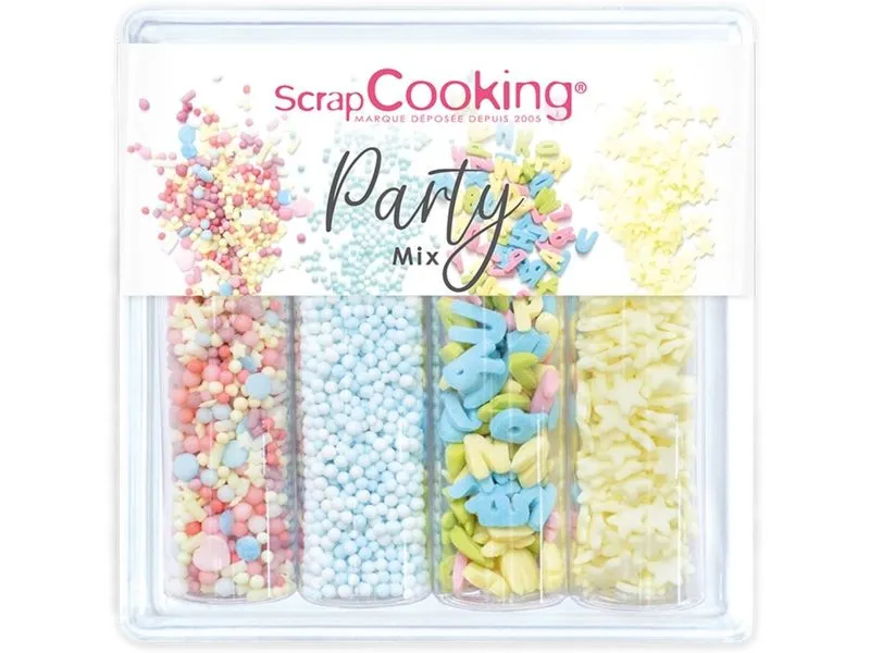 ScrapCooking Zuckerstreusel Mix Party Bunt 65 g, 4 Stück