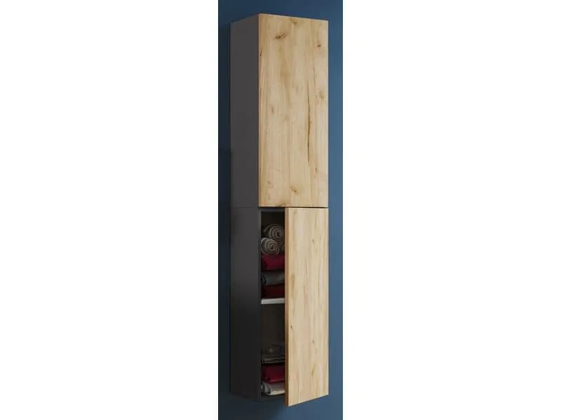 VCM Badezimmerregal Lendas 33 x 150 cm, Braun/Grau VCM Badezimmerregal Lendas 33 x 150 cm, Braun/Grau