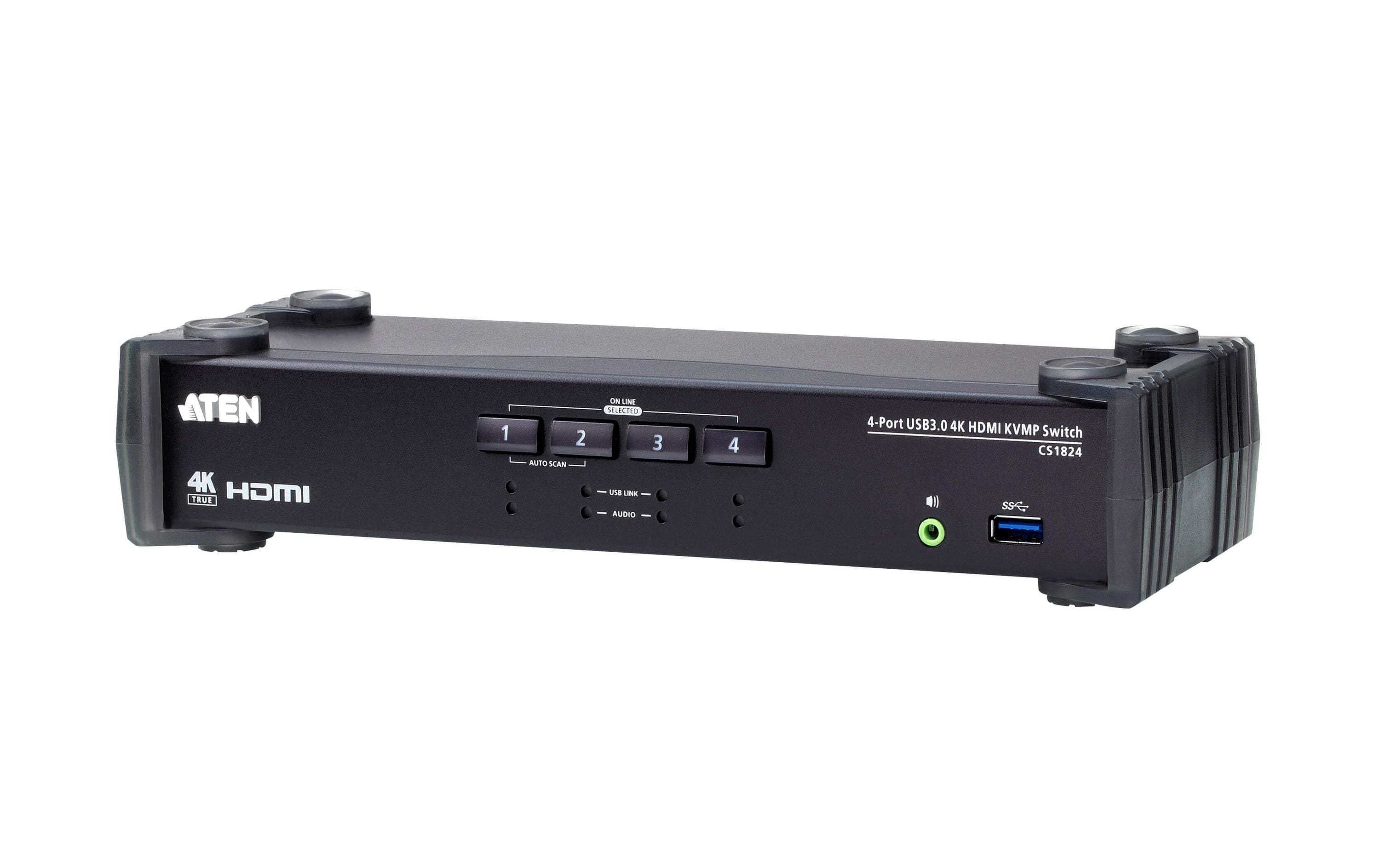 Aten KVM Switch CS1824 4-Port USB 3.0 4K HDMI Aten KVM Switch CS1824 4-Port USB 3.0 4K HDMI