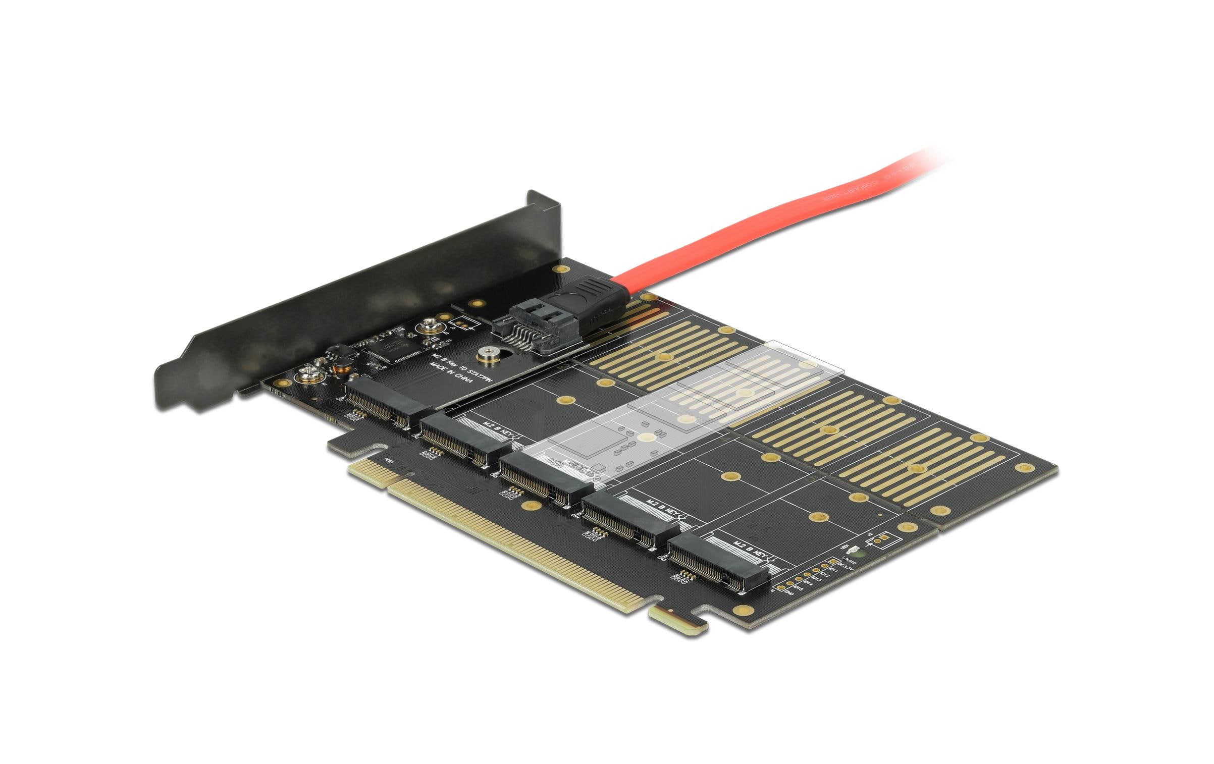 Delock Host Bus Adapter PCI-Express x16v3 zu 5xM.2 Key-B, SATA