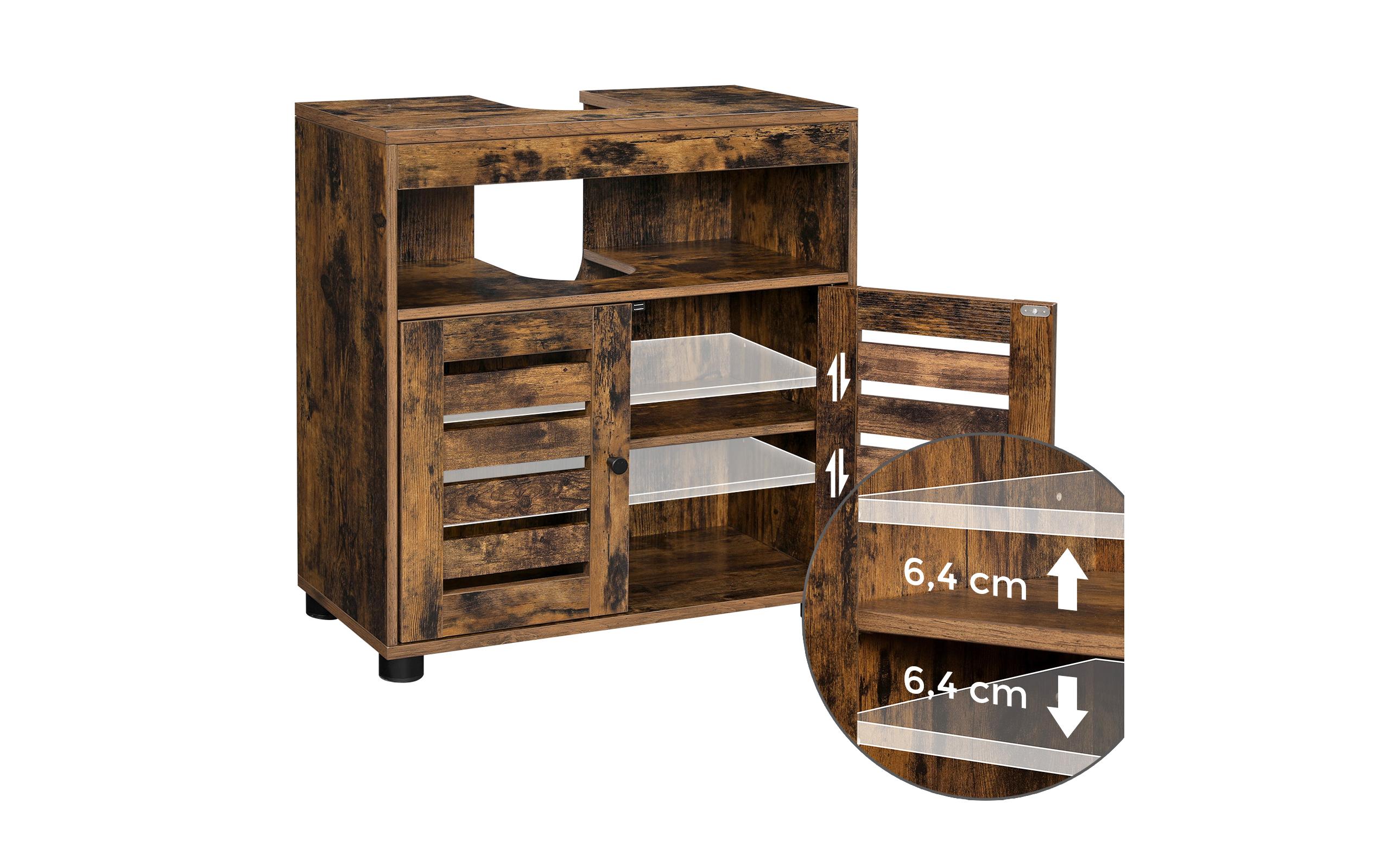 VASAGLE Waschbeckenunterschrank 60 x 63 cm, Braun