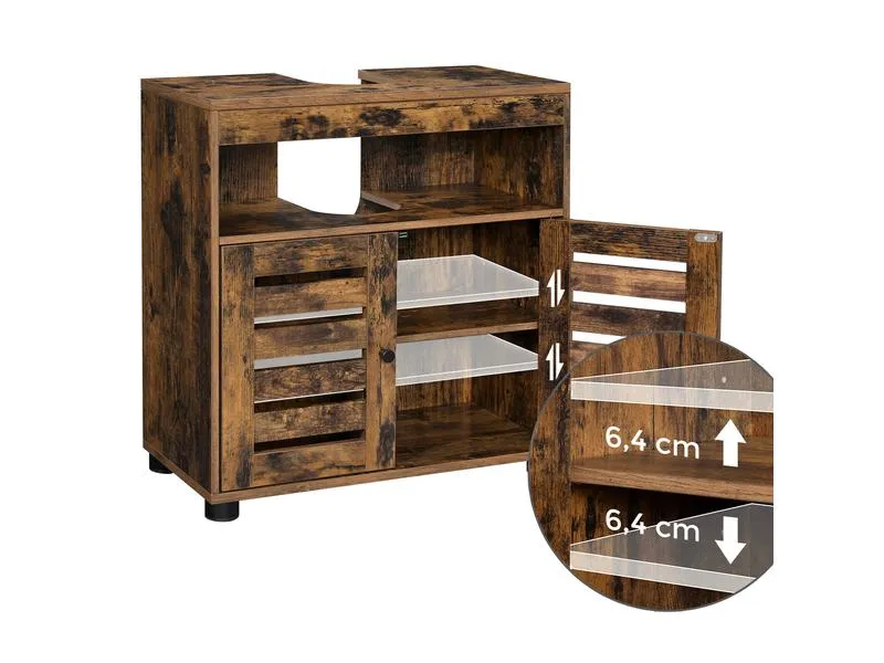 VASAGLE Waschbeckenunterschrank 60 x 63 cm, Braun