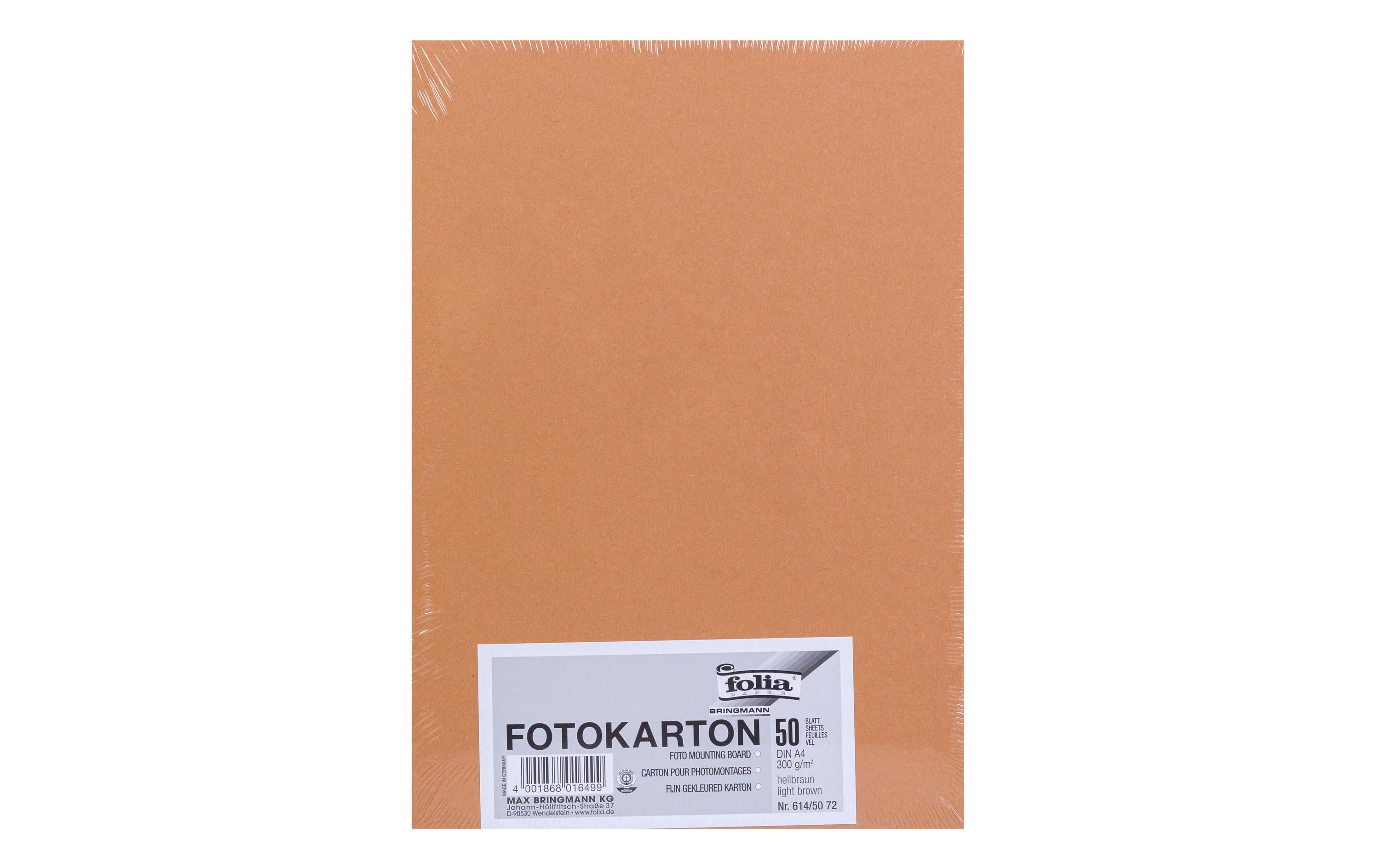 Folia Fotokarton A4, 300 g/m², 50 Blatt, Hellbraun