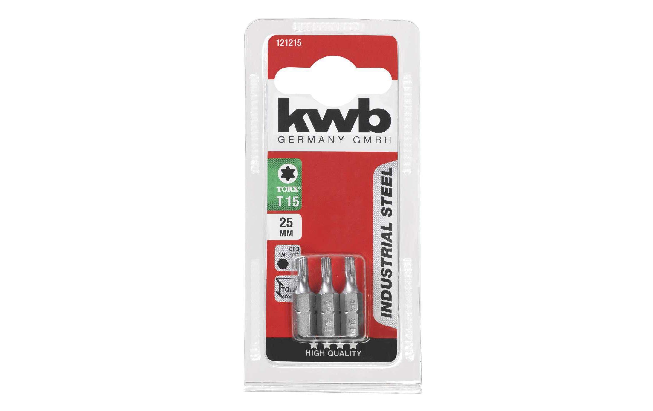 kwb Bit-Set 1/4 Torx 15 3-teilig