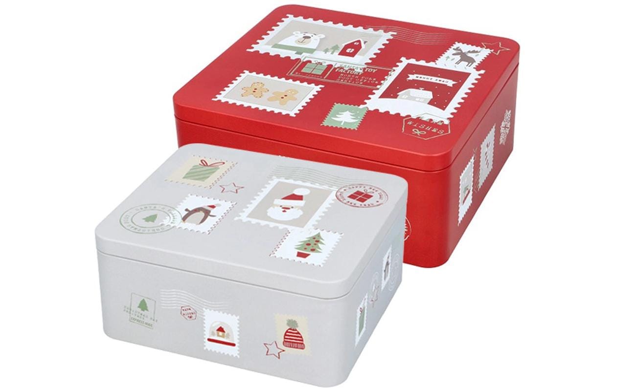 RBV Birkmann Guetzli-Dose Dear Santa 18x16x8/21x19 x 9 cm, 2-teilig Set