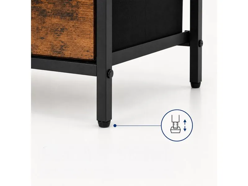 relaxdays Nachttisch 38 x 61 cm, Braun/Schwarz relaxdays Nachttisch 38 x 61 cm, Braun/Schwarz