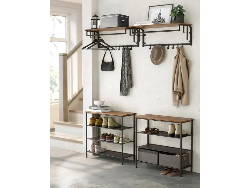 VASAGLE Wandgarderobe mit 5 abnehmbaren Haken 80 x 30 cm VASAGLE Wandgarderobe mit 5 abnehmbaren Haken 80 x 30 cm