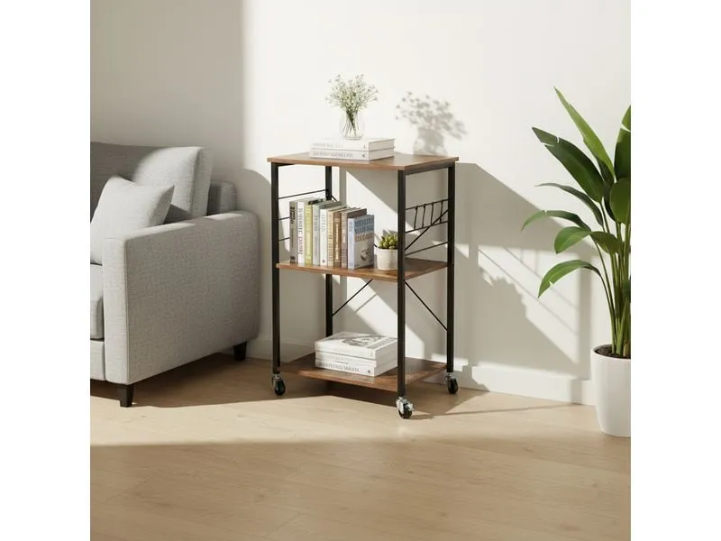 relaxdays Küchenwagen 89 x 60 x 40 cm Schwarz relaxdays Küchenwagen 89 x 60 x 40 cm Schwarz