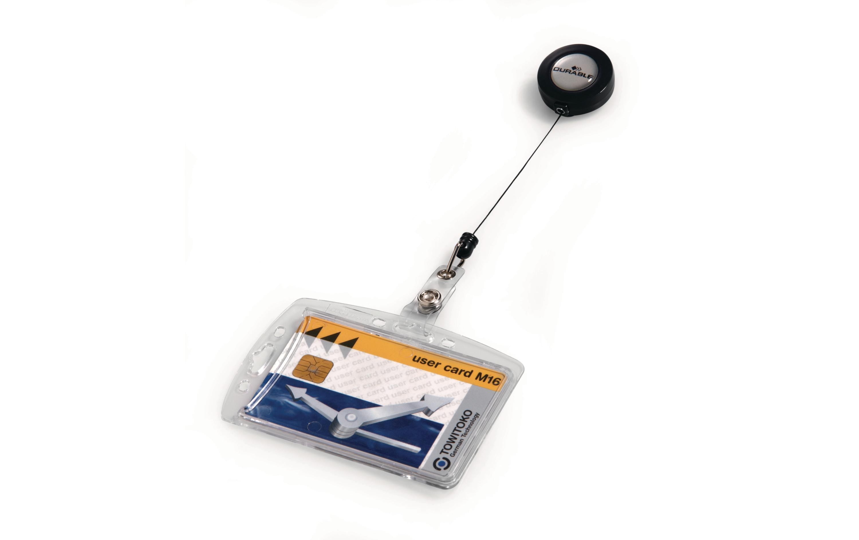 DURABLE Ausweishalter Hartbox mit Jojo für 1 Ausweis, 10 Stück