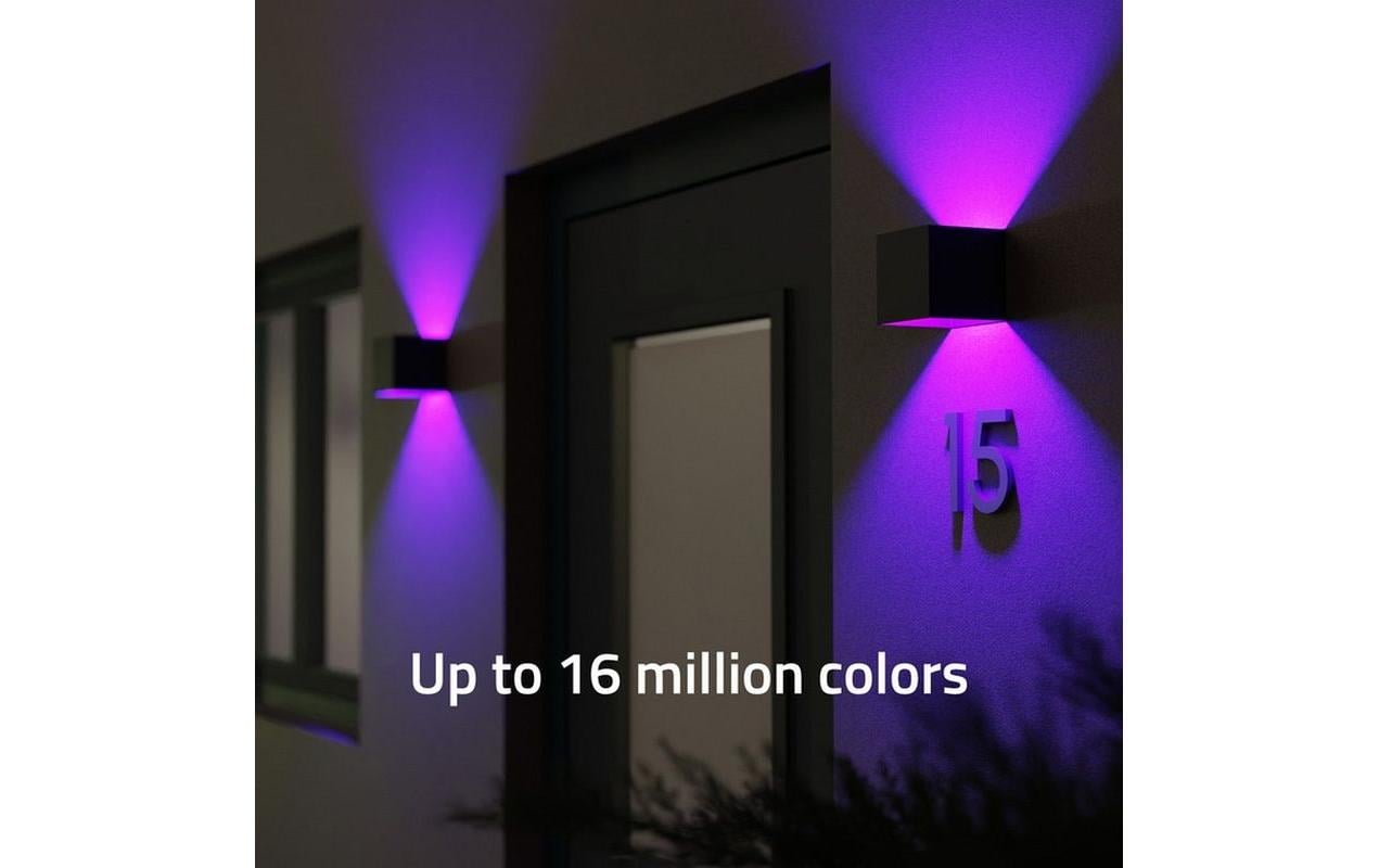 hombli Gartenleuchte Smart Wall Light 2 x 3W, RGB+CCT, Schwarz