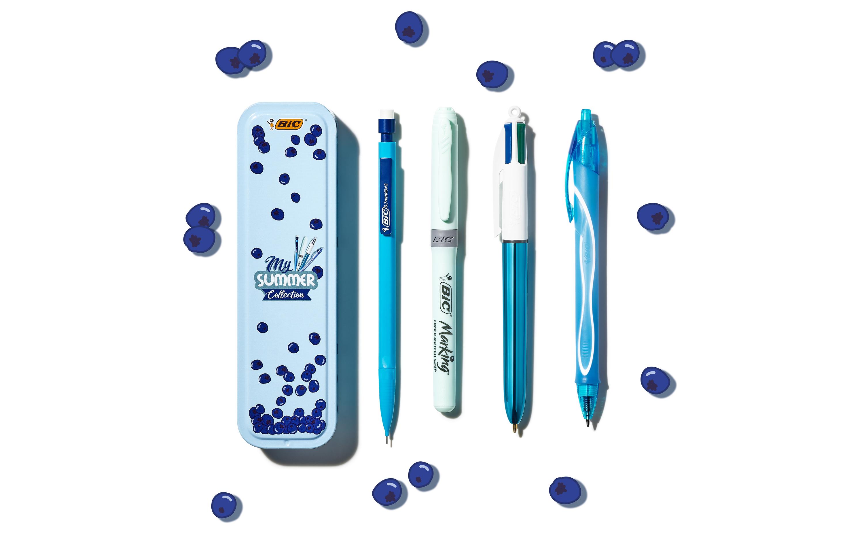 BIC Kugelschreiber Summer blue Box 4-teilig