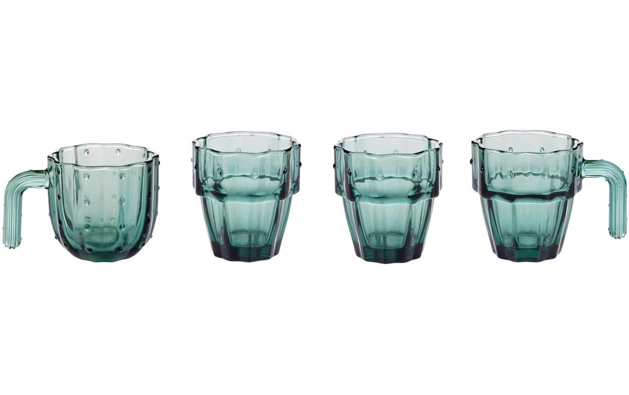 alpina Trinkglas Kaktus 240 ml, 4 Stück, Grün