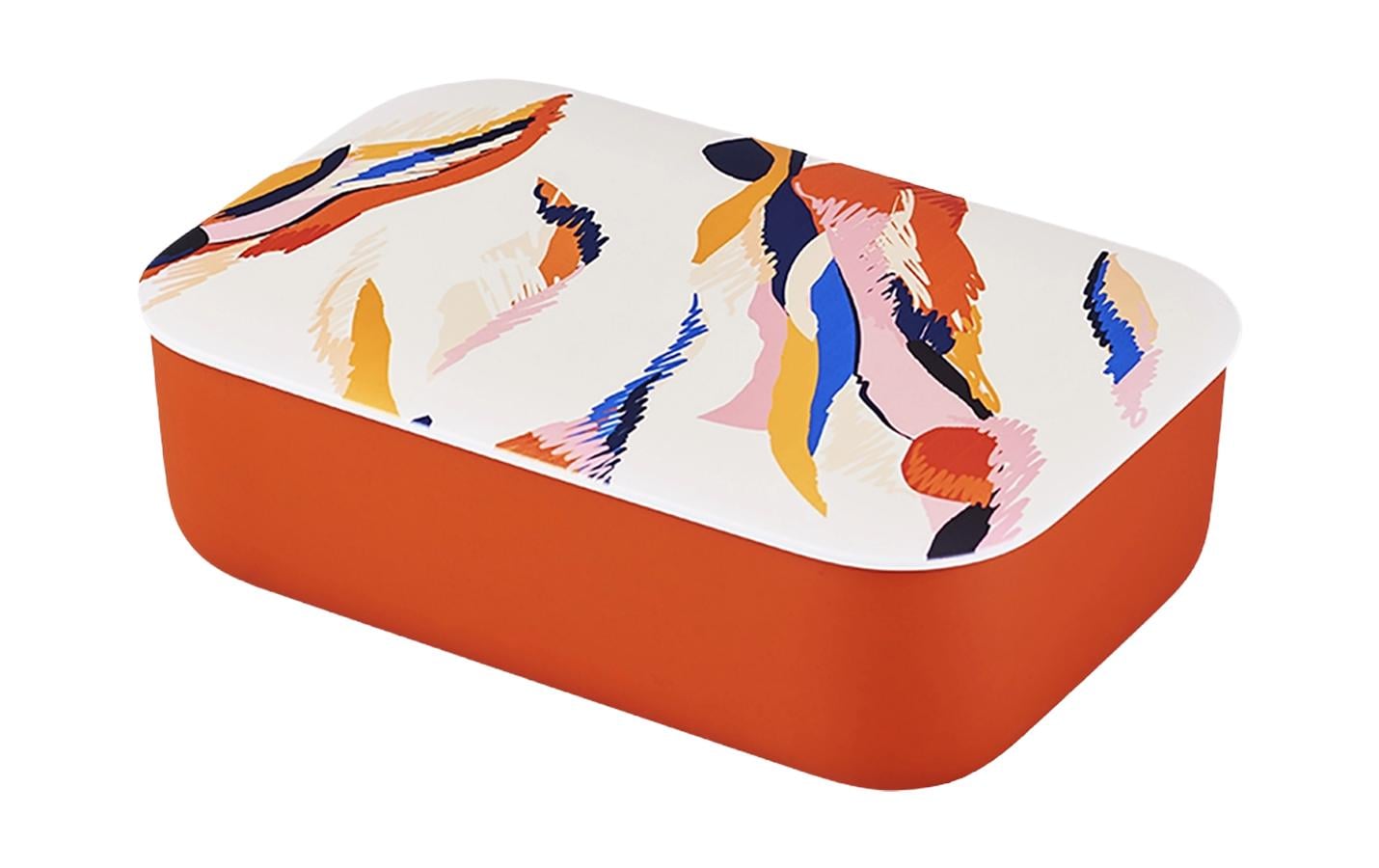 BioLoco Lunchbox Classic – abstract pattern Rot