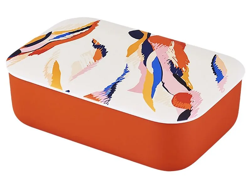 BioLoco Lunchbox Classic – abstract pattern Rot