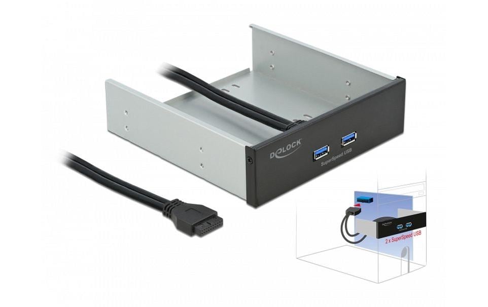Delock Front Panel 2x USB-A für 5.25-Schacht