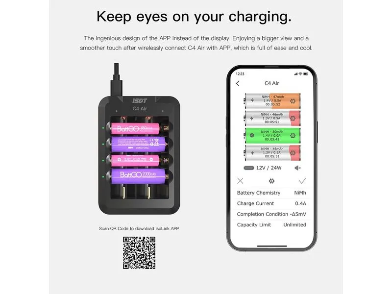 ISDT Ladegerät C4 Air USB-C, für NiMH & Li-ion