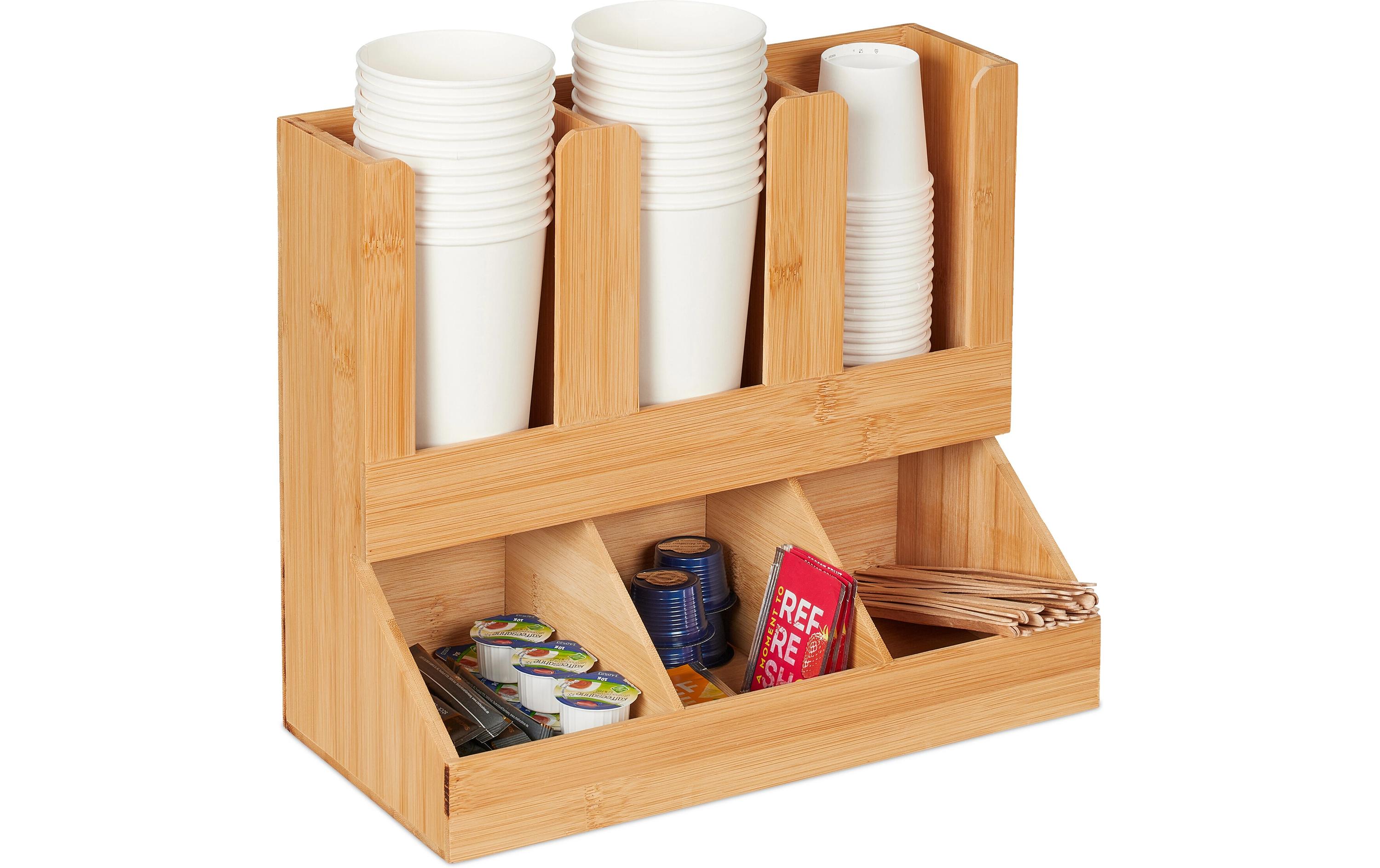 relaxdays Kaffee-Organizer mit 6 Fächern