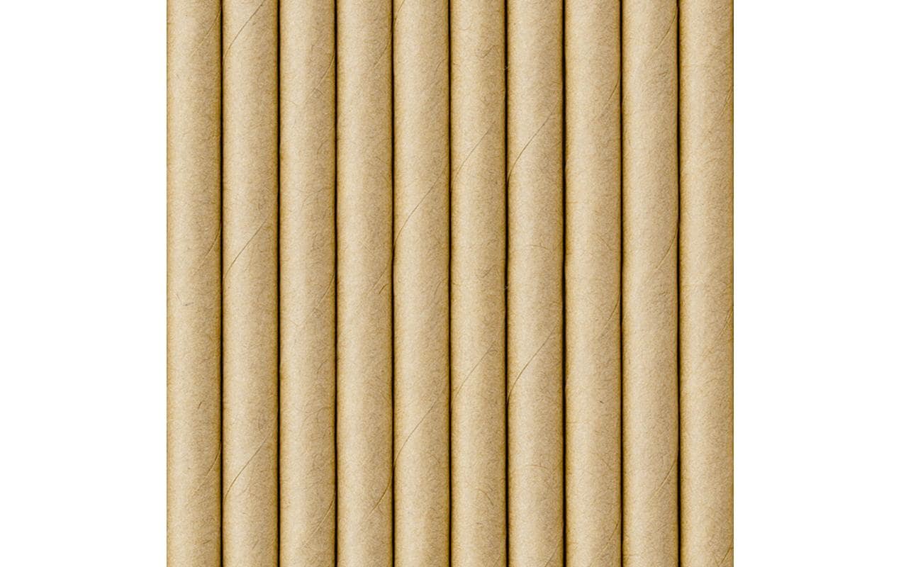 Partydeco Strohhalm 19.5 cm, 10 Stück, Braun