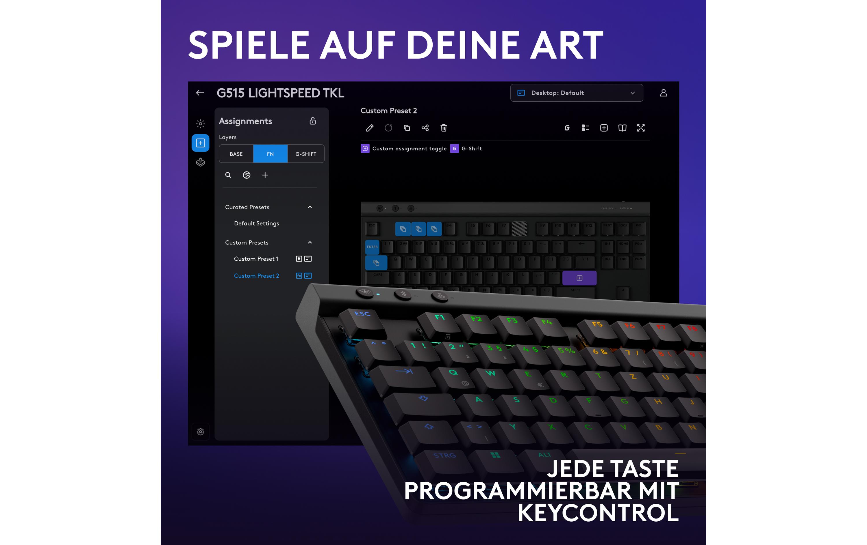 Logitech Gaming-Tastatur G515 Lightspeed TKL Schwarz