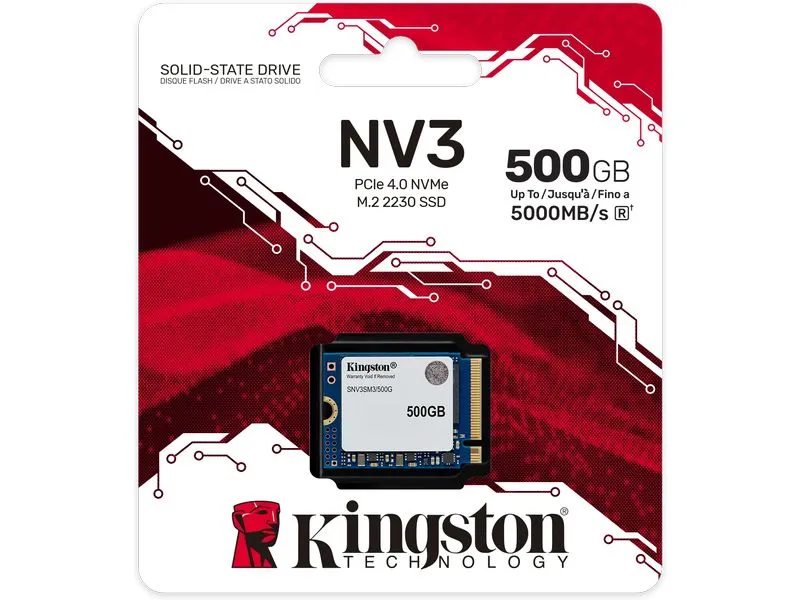 Kingston SSD NV3 500 GB M.2 2230 M.2 NVMe 500 GB Kingston SSD NV3 500 GB M.2 2230 M.2 NVMe 500 GB