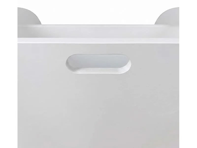 relaxdays Kinderregal MDF Weiss Natur mit Rollen und Geheimfach