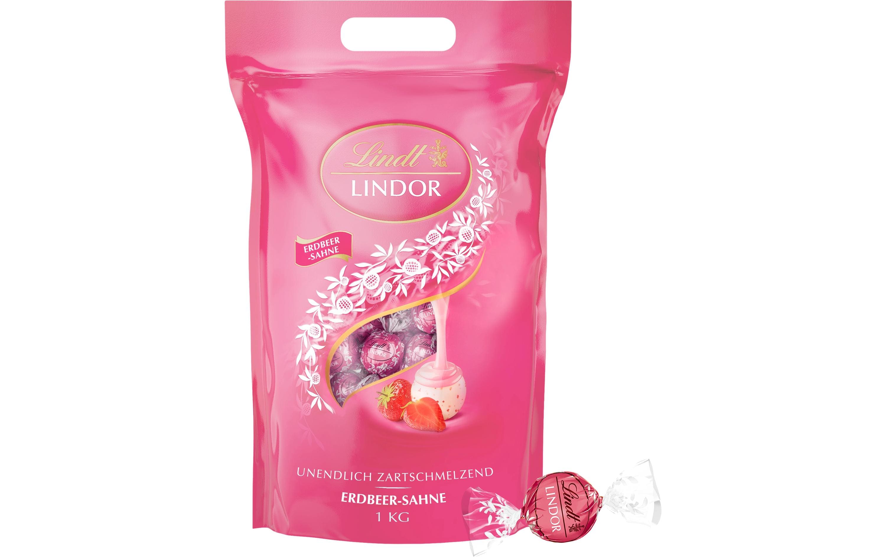 Lindt Schokoladen-Pralinen Lindor Kugeln Strawberry 1000 g Lindt Schokoladen-Pralinen Lindor Kugeln Strawberry 1000 g