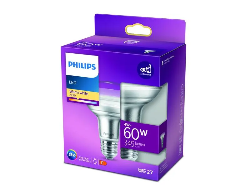 Philips Lampe LEDcla 60W E27 R80 WW ND 36D Warmweiss Philips Lampe LEDcla 60W E27 R80 WW ND 36D Warmweiss