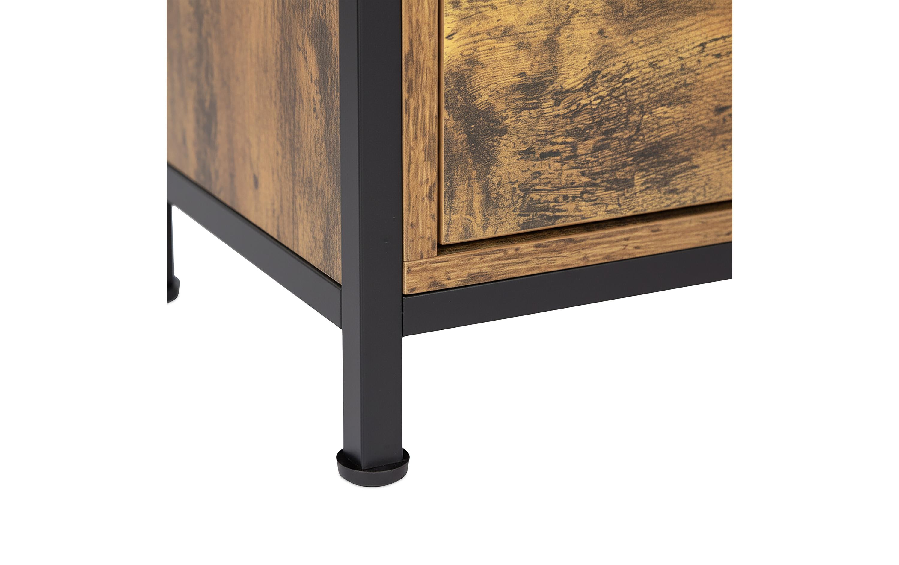 relaxdays TV-Möbel 120 x 40 cm, Braun/Schwarz 55 Zoll