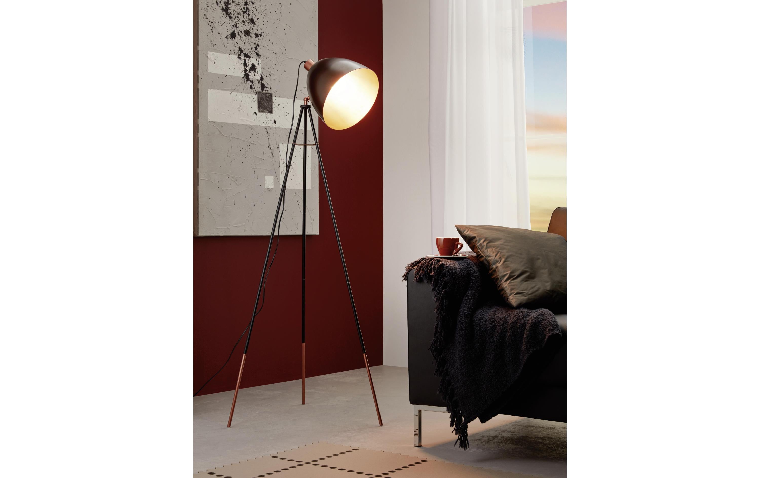 EGLO Leuchten Stehleuchte CHESTER 1x E27 Schwarz