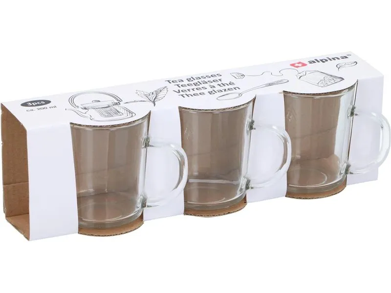 alpina Teeglas 3 Stück, Transparent alpina Teeglas 3 Stück, Transparent