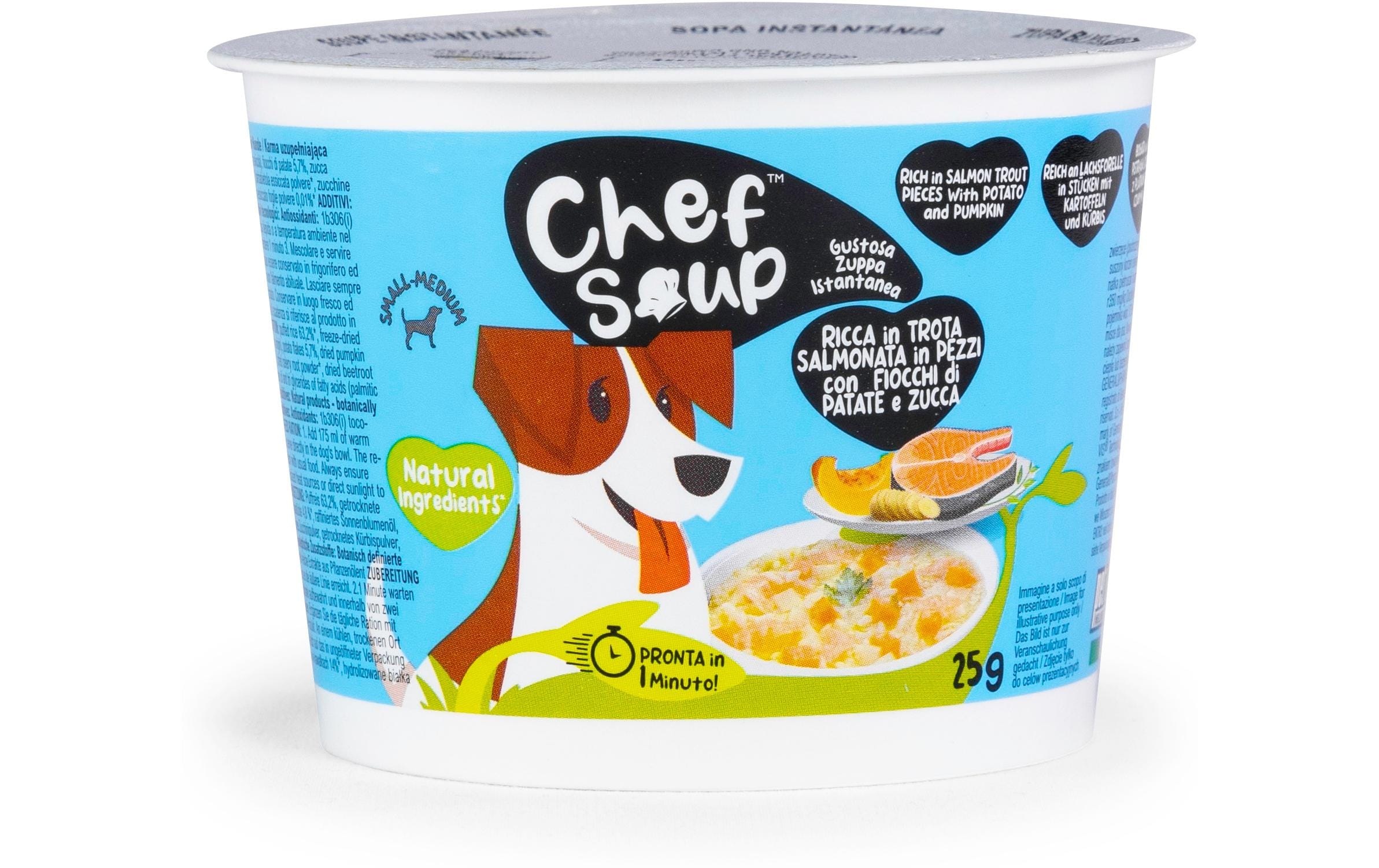 Chef Soup Lachsforelle, Kartoffel, Kürbis 25 g Chef Soup Lachsforelle, Kartoffel, Kürbis 25 g