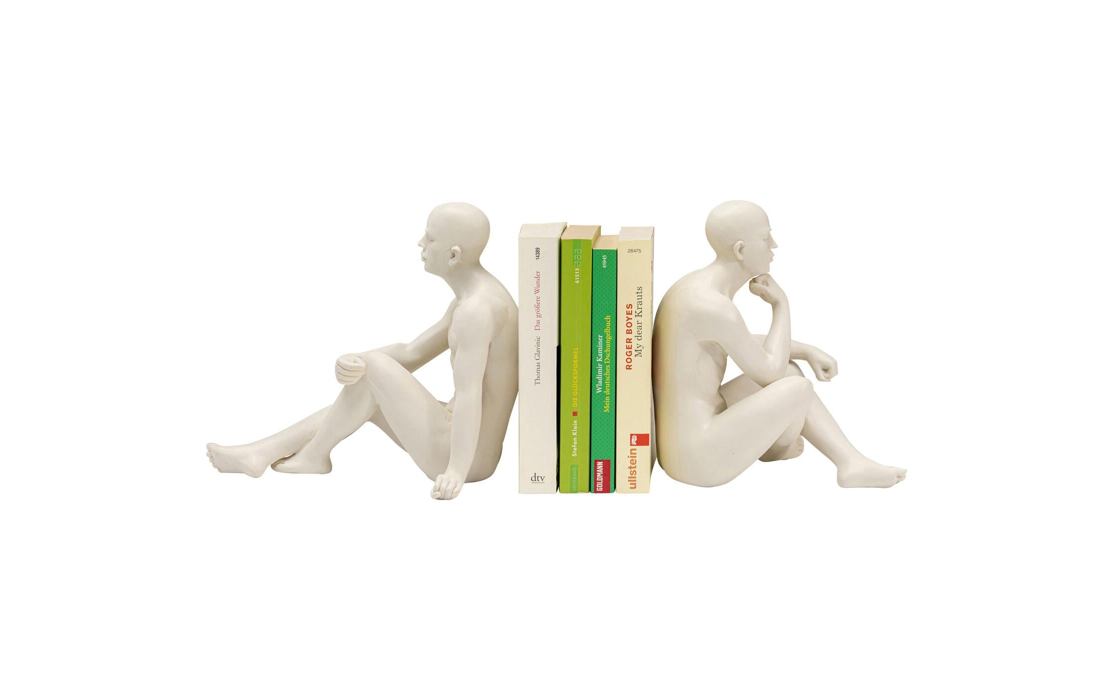 Kare Buchstütze Meditating Man 2er Set, Beige Kare Buchstütze Meditating Man 2er Set, Beige