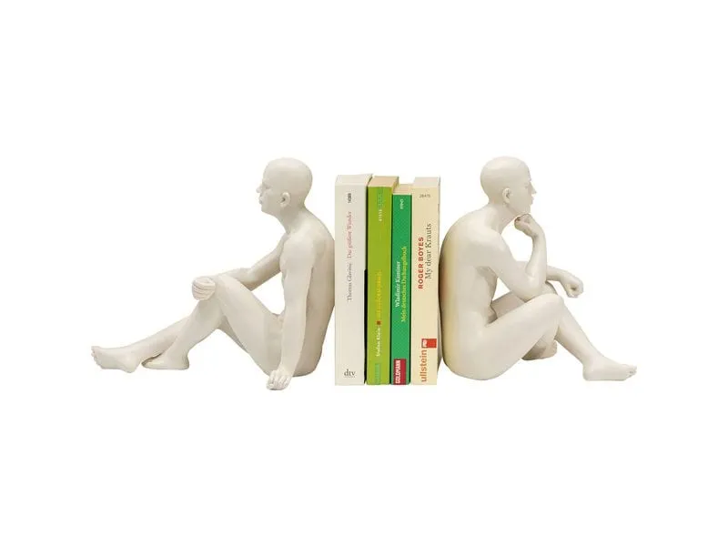 Kare Buchstütze Meditating Man 2er Set, Beige Kare Buchstütze Meditating Man 2er Set, Beige