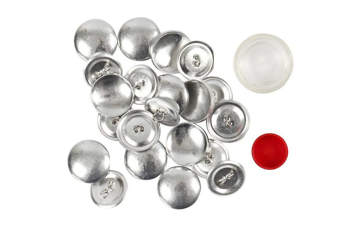 Creativ Company Knöpfe DIY Ø 22 mm 12 Stück, Silber Creativ Company Knöpfe DIY Ø 22 mm 12 Stück, Silber