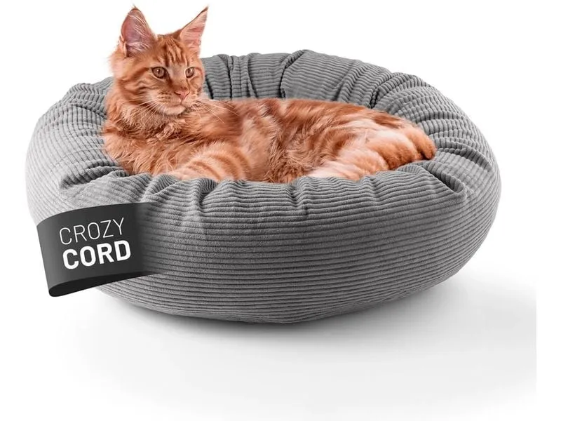 Lumaland Katzenbett Cord Grau