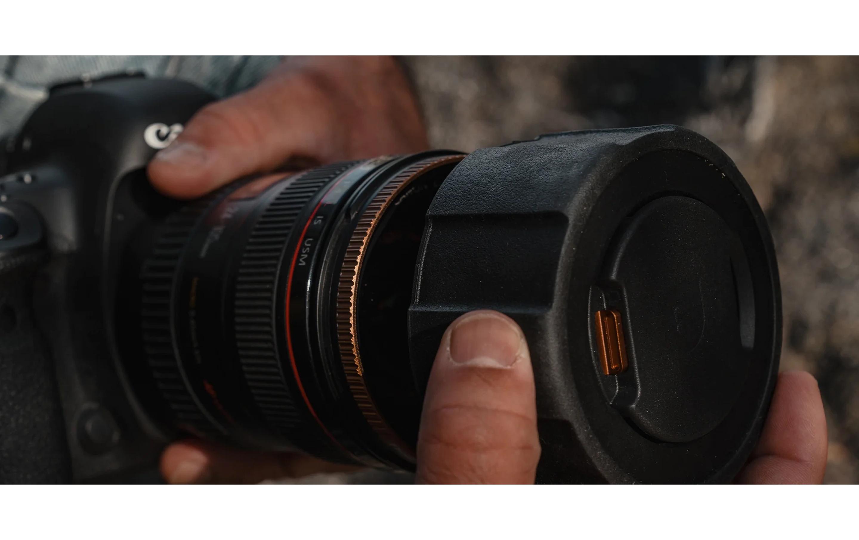 PolarPro Objektivdeckel Defender Pro (81-90 mm Durchmesser) - Schwarz