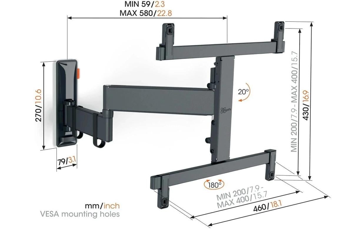 Vogel's Wandhalterung COMFORT TVM 3465B Schwarz