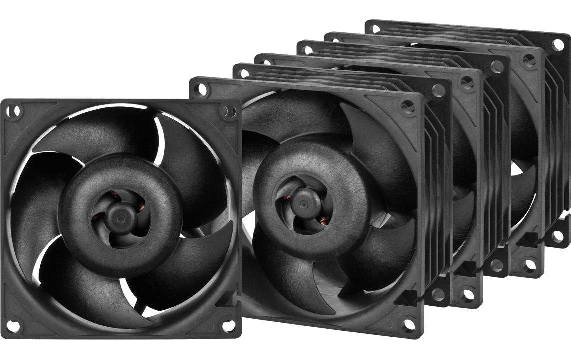 Arctic Cooling PC-Lüfter S8038-7K, 80 mm, 7000 RPM, Schwarz, 4 Stück