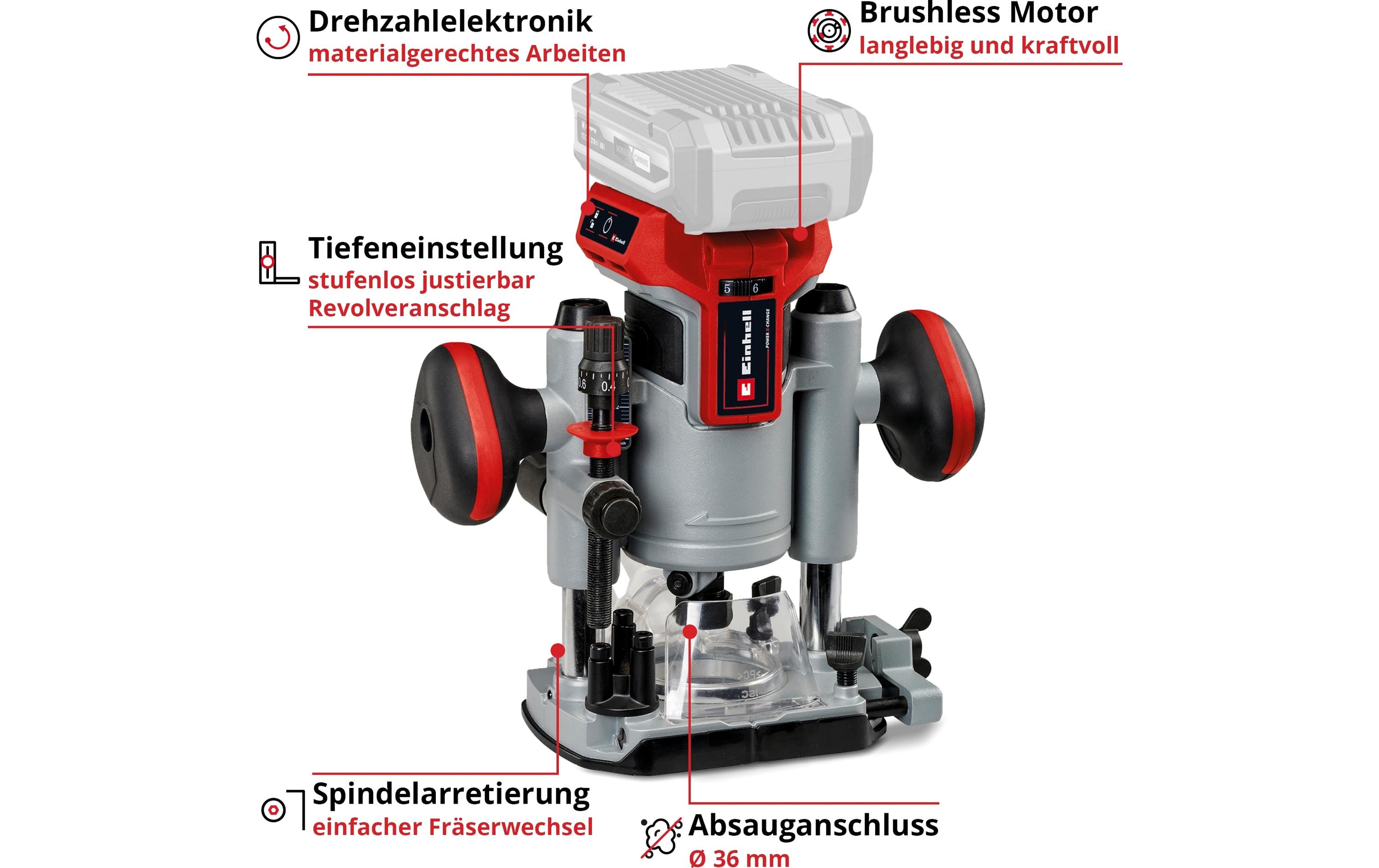 Einhell Oberfräse TP-RO 18 Li BL – Solo